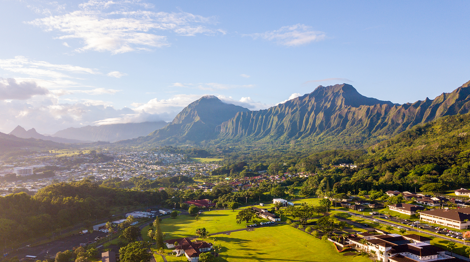 Magical Kauai island, Hawaii. Aerial view of the Pacific ocean. Paradise island.